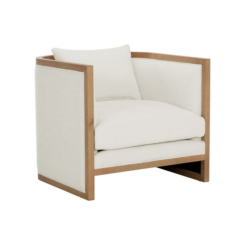 Sunpan - Westport Chloe Lounge Chair - Natural - Heather Ivory Tweed - 110536