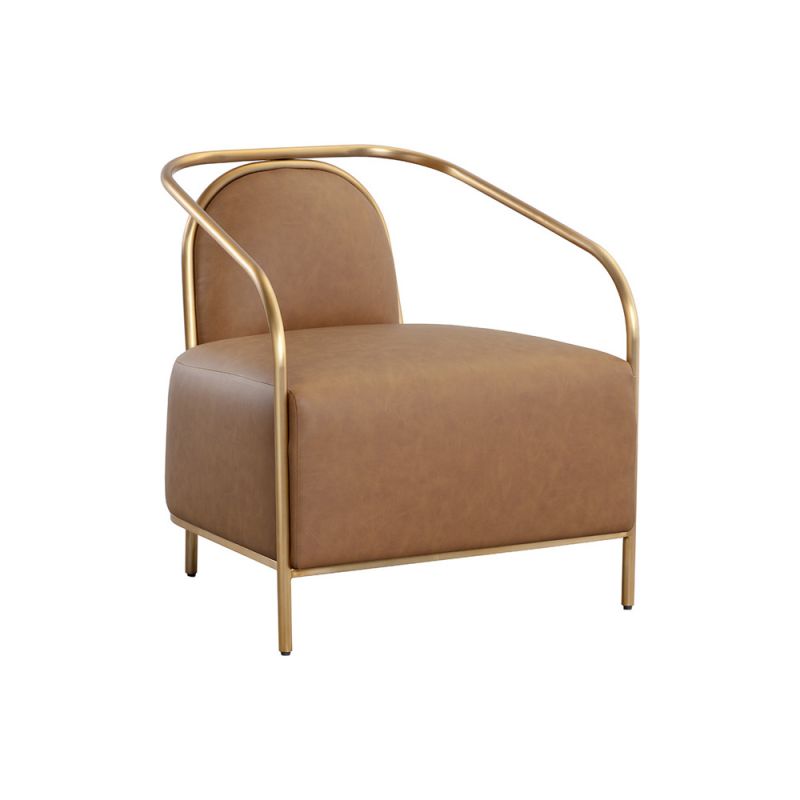 Sunpan - Ikon Cicero Lounge Chair - Milliken Cognac - 111329