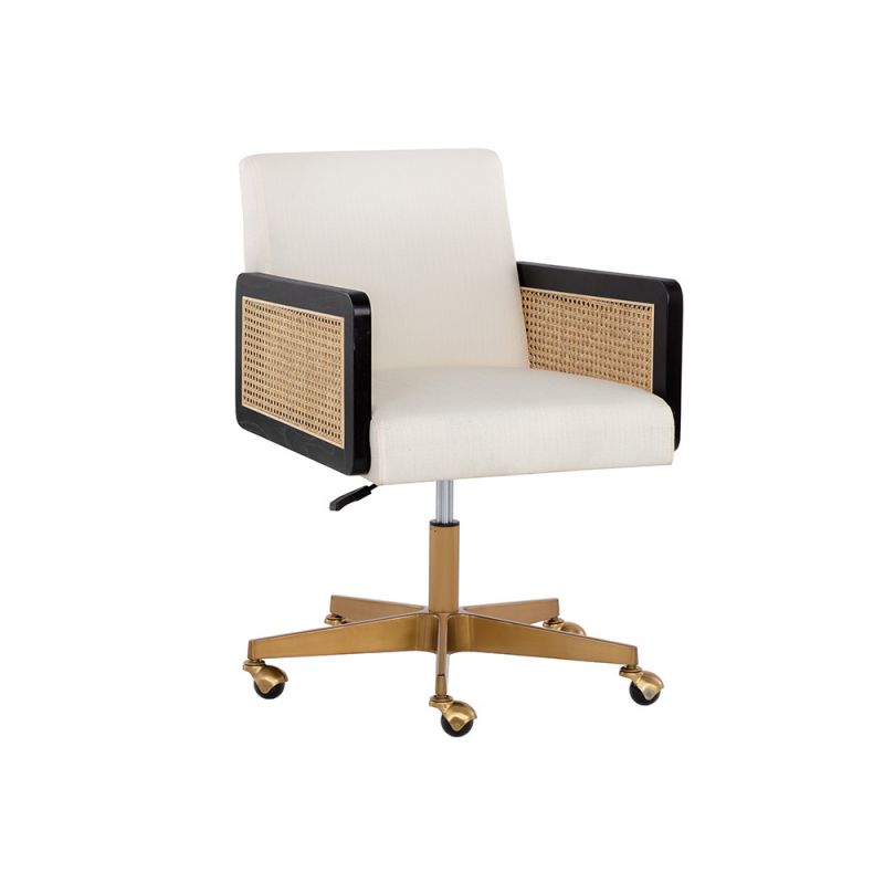 Sunpan - Claudette Office Chair - Linoso Ivory - 108839