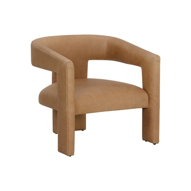 Sunpan - Westport Cobourg Lounge Chair - Ludlow Sesame Leather - 111587