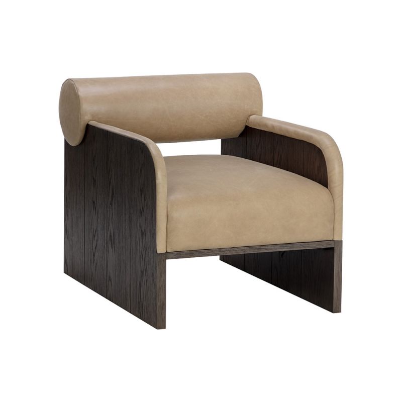Sunpan - Coburn Lounge Chair - Dark Brown - Sahara Sand Leather - 111323