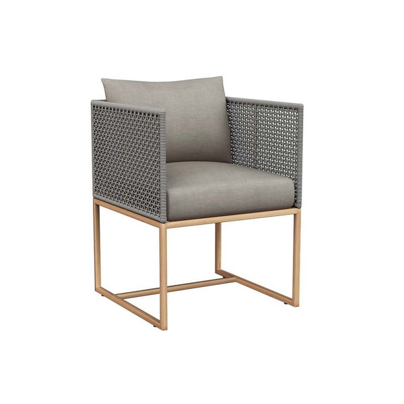 Sunpan - Crete Dining Armchair - Natural - Palazzo Taupe - 109491_CLOSEOUT