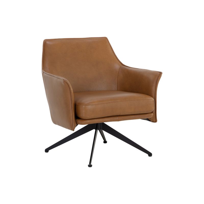 Sunpan - Crosby Swivel Lounge Chair - Missouri Cognac Leather - 111086