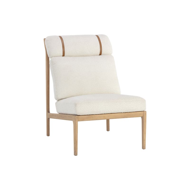 Sunpan - Elanor Lounge Chair - Light Oak - Altro White - 110042