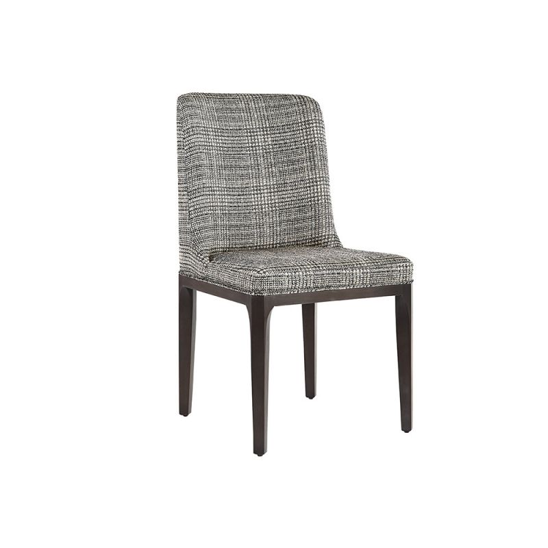 Sunpan - Elisa Dining Chair - Grey Oak - Naya Check Black - 108128