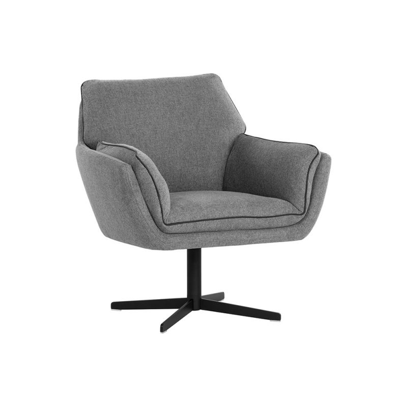 Sunpan - 5West Florelle Swivel Lounge Chair - Belfast Koala Grey - 107440