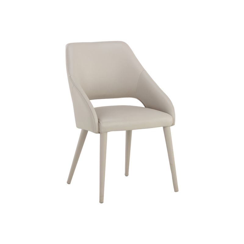 Sunpan - Galen Dining Chair - Linea Light Grey Leather - 110790
