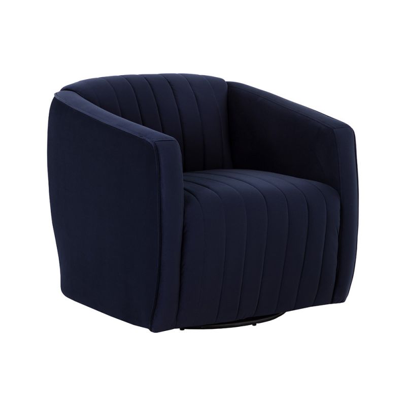 Sunpan - Garrison Swivel Lounge Chair - Abbington Navy - 110185_SUN