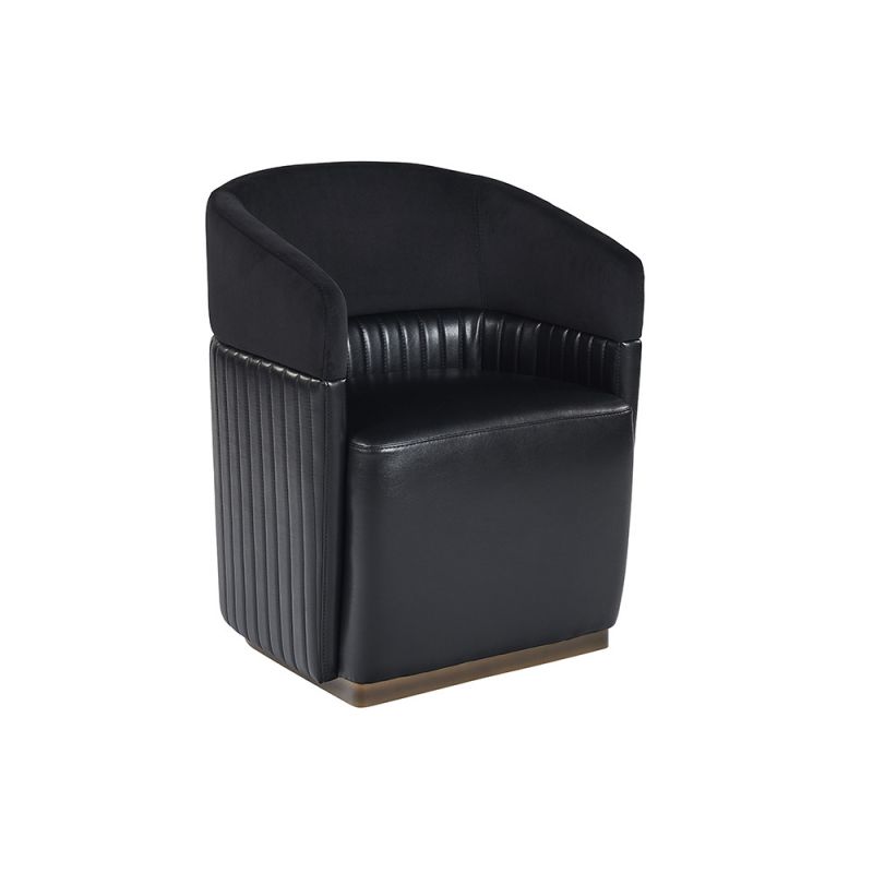 Sunpan - Irongate Genval Wheeled Lounge Chair - Abbington Black / Cantina Black - 105246