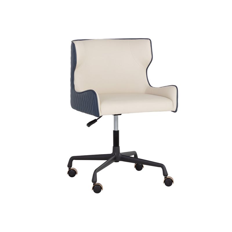 Sunpan - Ikon Gianni Office Chair - Dillon Cream / Dillon Thunder - 108338