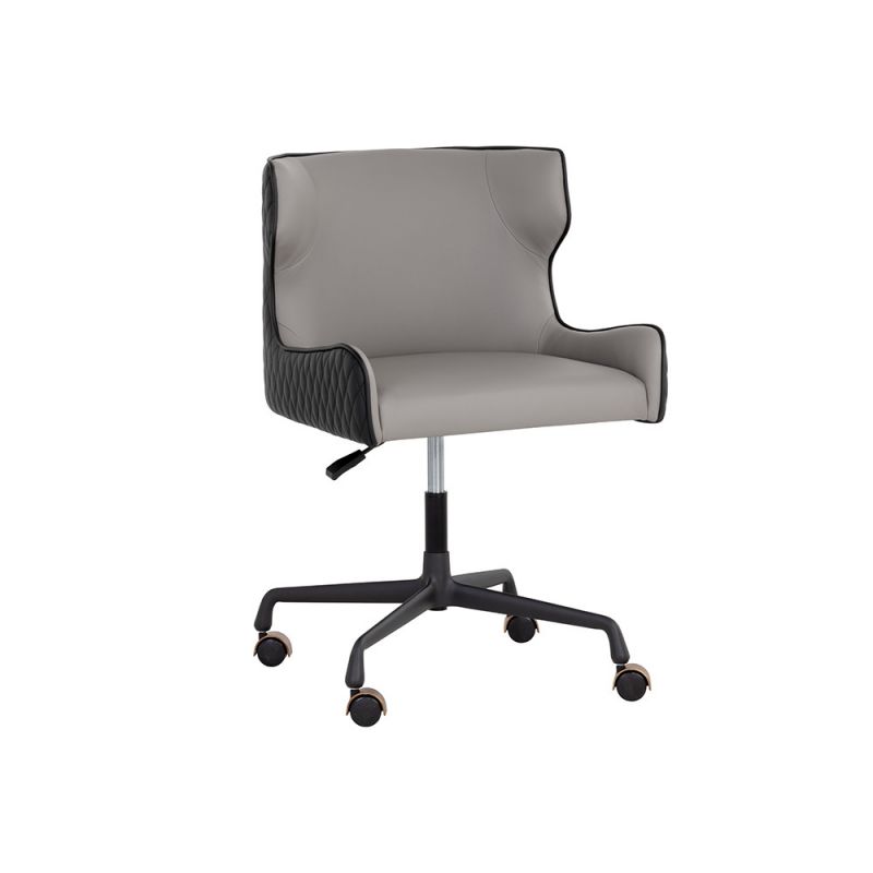 Sunpan - Ikon Gianni Office Chair - Dillon Stratus / Dillon Black - 107887