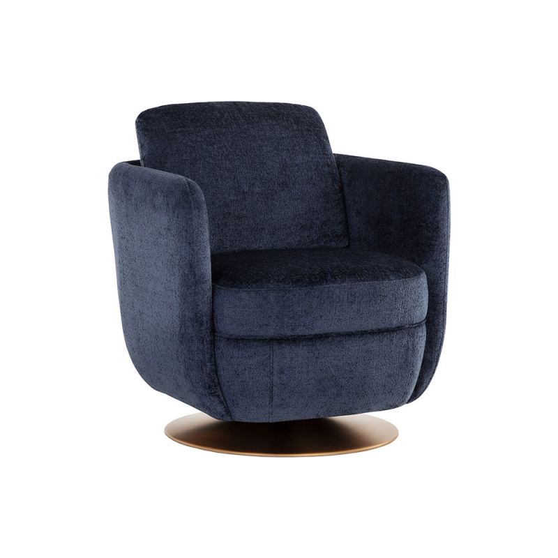 Sunpan - Gilley Swivel Lounge Chair - Bergen Navy - 109310