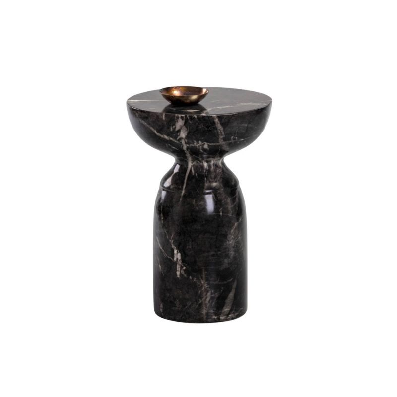 Sunpan - MIXT Goya End Table - Marble Look - Black - 105012