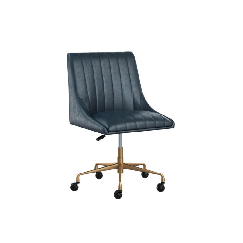 Sunpan - Irongate Halden Office Chair - Vintage Blue - 108154