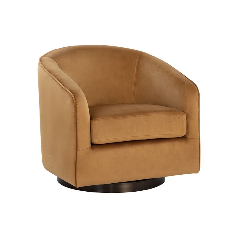 Sunpan - Hazel Swivel Lounge Chair - Dark Bronze - Gold Sky - 107966