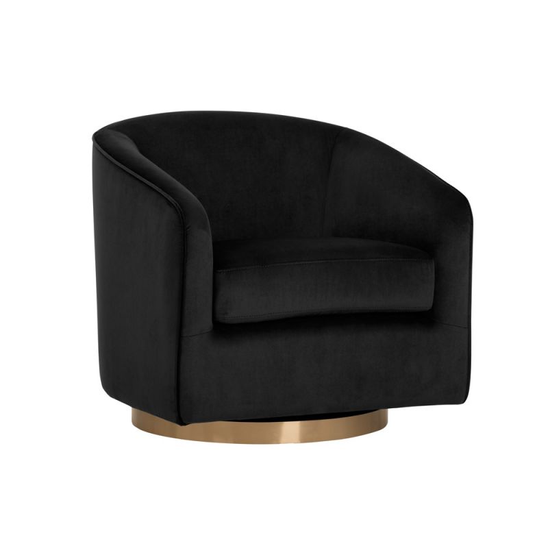 Sunpan - Hazel Swivel Lounge Chair - Gold - Black Sky - 104003