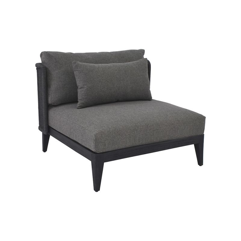 Sunpan - Ibiza Armless Chair - Charcoal - Gracebay Grey - 109498_CLOSEOUT