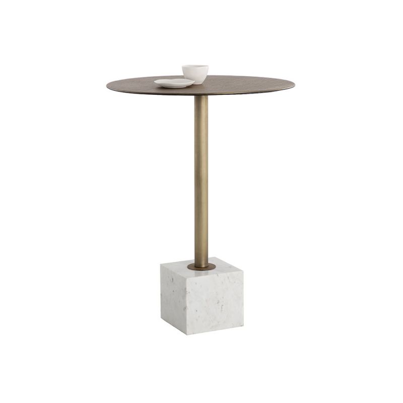 Sunpan - Kata Bar Table - White Marble - 109641