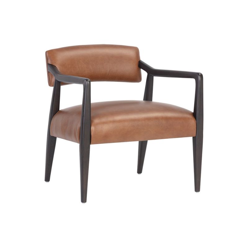 Sunpan - Westport Keagan Lounge Chair - Shalimar Tobacco Leather - 110562