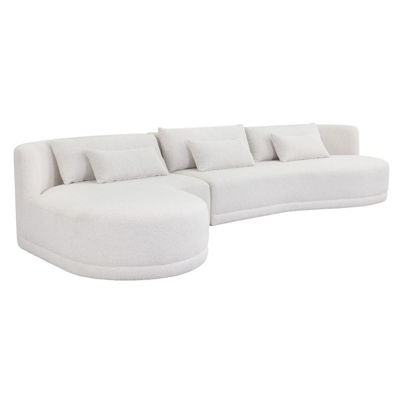 Sunpan - Laken Sofa Chaise Laf - Copenhagen White - 111215