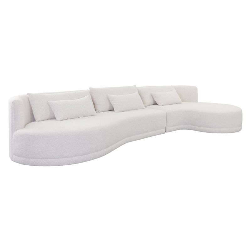 Sunpan - Laken Sofa Chaise Raf - Copenhagen White - 111591