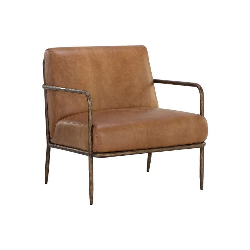 Sunpan - Lathan Lounge Chair - Tan Leather - 111358