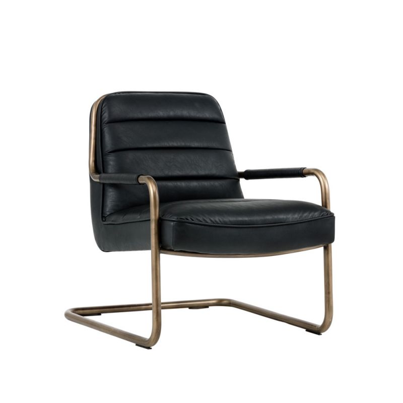 Sunpan - Irongate Lincoln Lounge Chair - Vintage Black - 102583