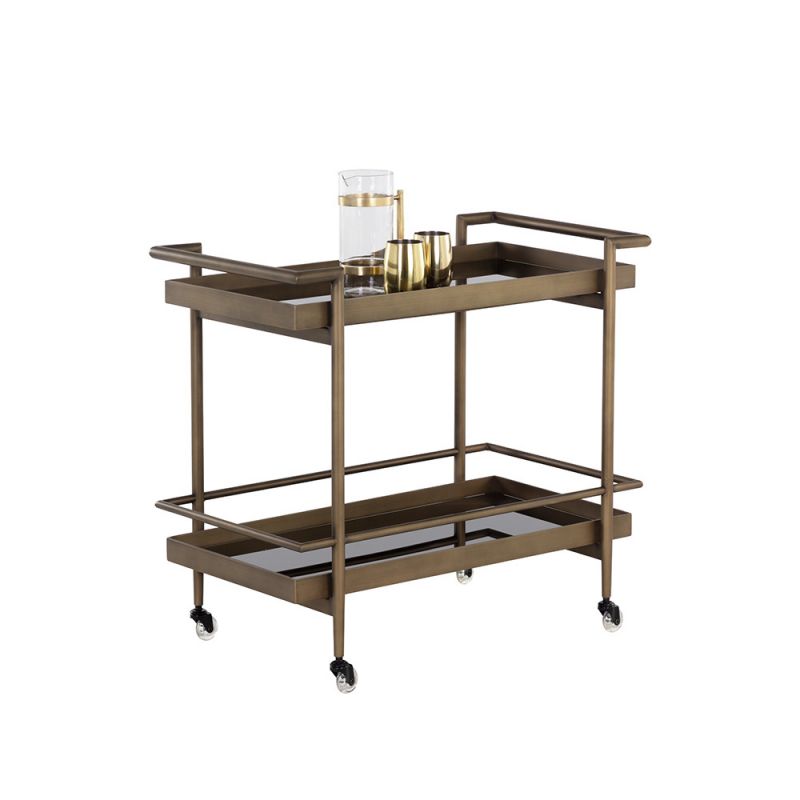 Sunpan - Ikon Livingston Bar Cart - Antique Brass - 109309