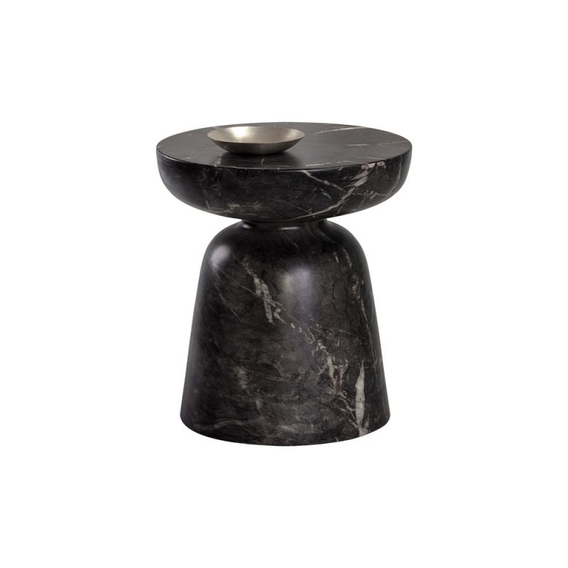 Sunpan - MIXT Lucida End Table - Marble Look - Black - 105011