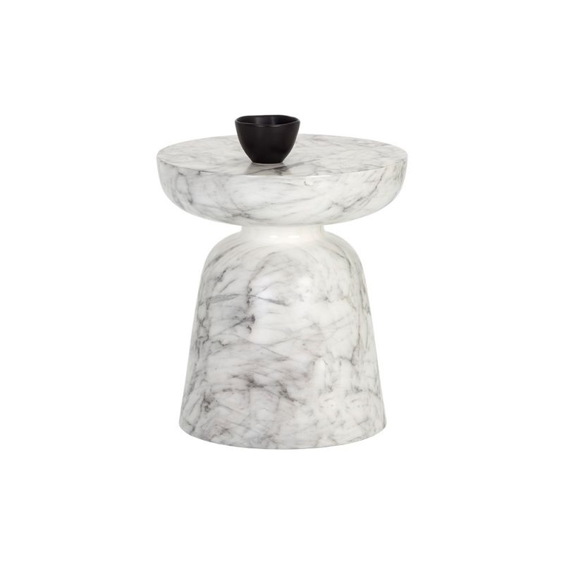 Sunpan - MIXT Lucida End Table - Marble Look - White - 106283