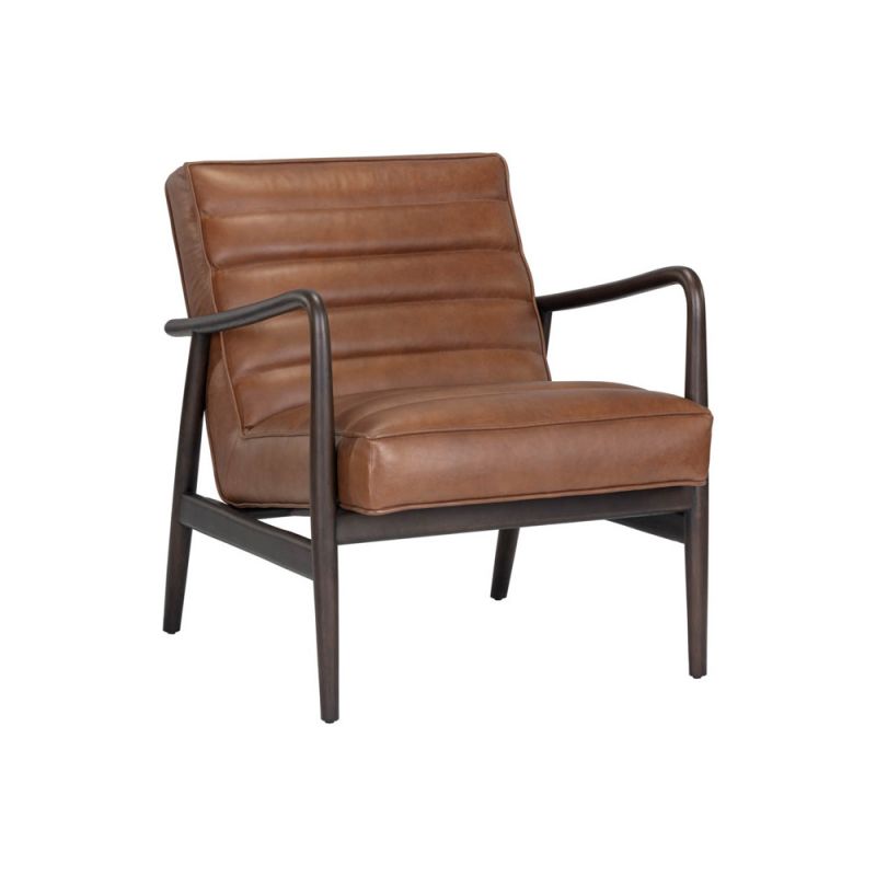 Sunpan - MIXT Lyric Lounge Chair - Vintage Caramel Leather - 106456