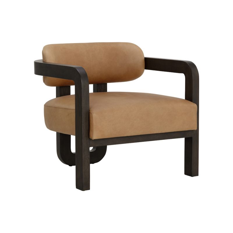 Sunpan - Westport Madrone Lounge Chair - Brown - Ludlow Sesame Leather - 111585