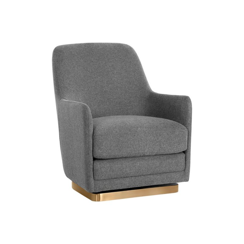 Sunpan - Ikon Marcela Swivel Lounge Chair - Belfast Koala Grey - 108046