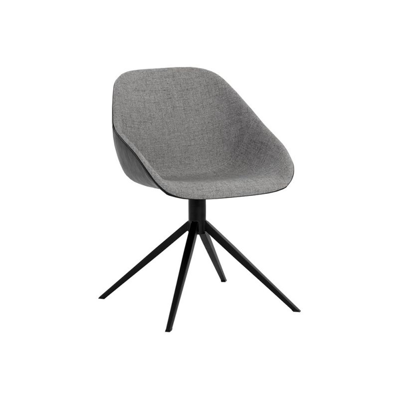 Sunpan - Junction Mccoy Swivel Dining Chair - November Grey / Nightfall Black - 108011