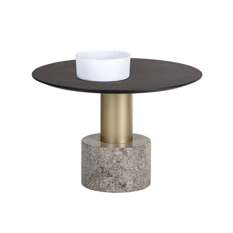 Sunpan - Artezia Monaco Coffee Table - Gold - Grey Marble / Charcoal Grey - 104627