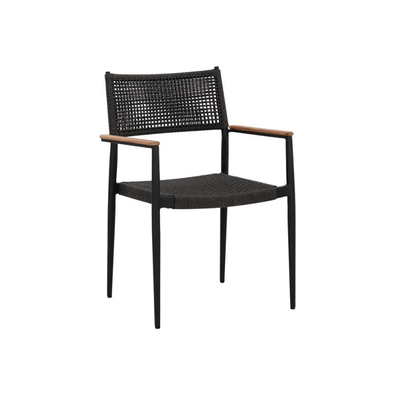 Sunpan - Nava Stackable Dining Armchair - Black (Set Of 2) - 111091