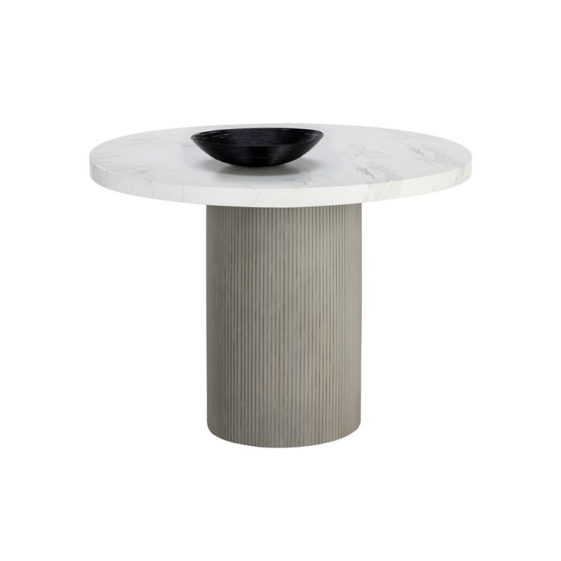 Sunpan - Nicolette Dining Table - Light Grey - Marble Look 40