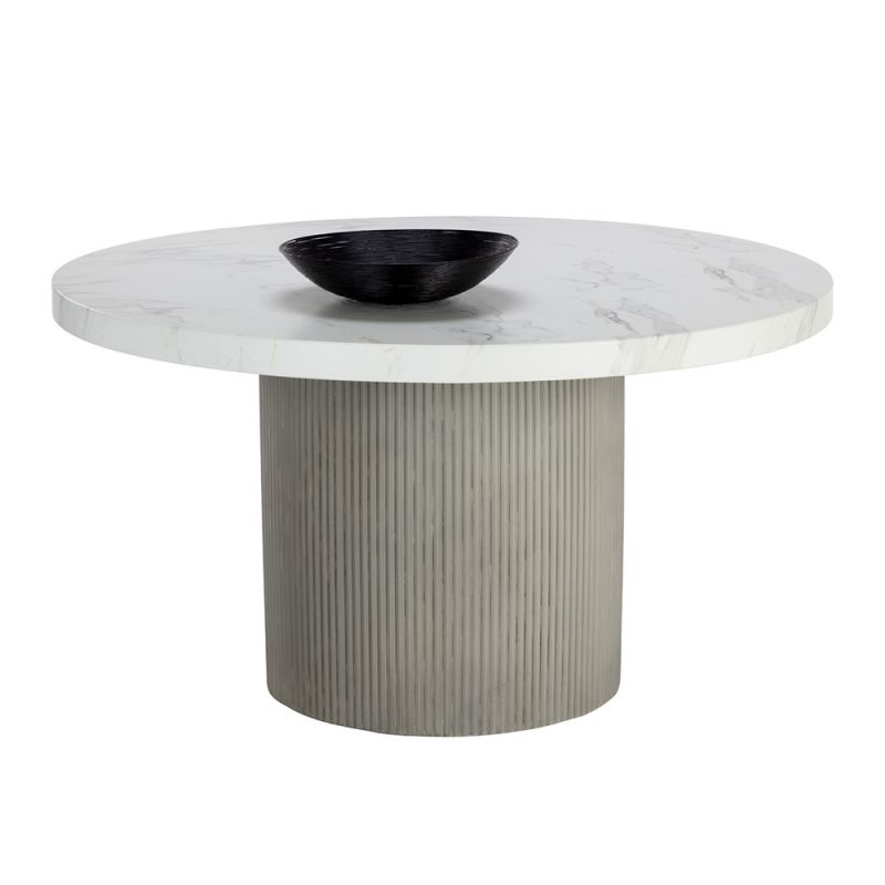 Sunpan - Nicolette Dining Table - Light Grey - Marble Look 55