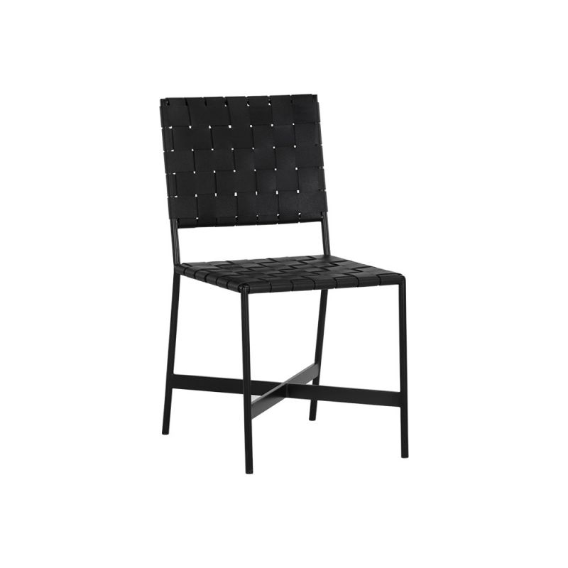 Sunpan - Omari Dining Chair - Black Leather (Set Of 2) - 106718_CLOSEOUT