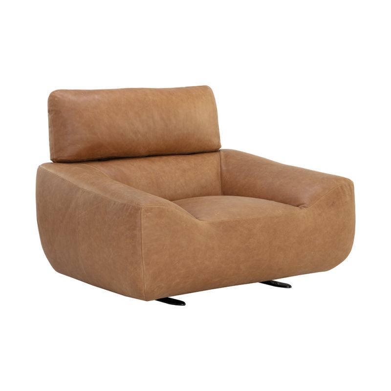 Sunpan - Paget Glider Lounge Chair - Camel Leather - 111480