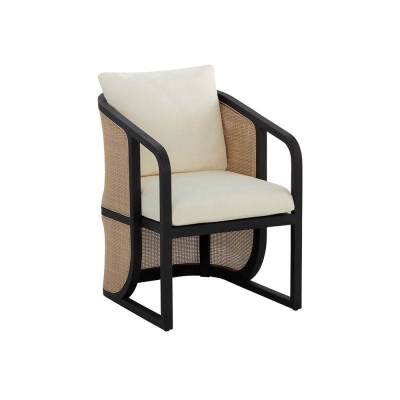 Sunpan - Palermo Dining Chair - Charcoal - Stinson Cream - 111042