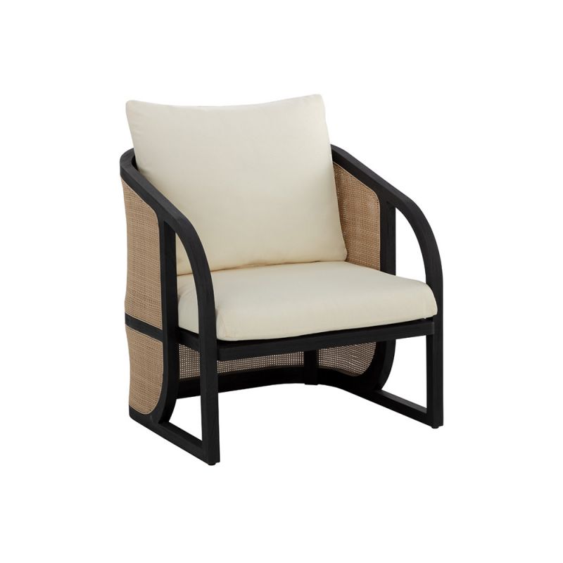 Sunpan - Palermo Lounge Chair - Charcoal - Stinson Cream - 111044