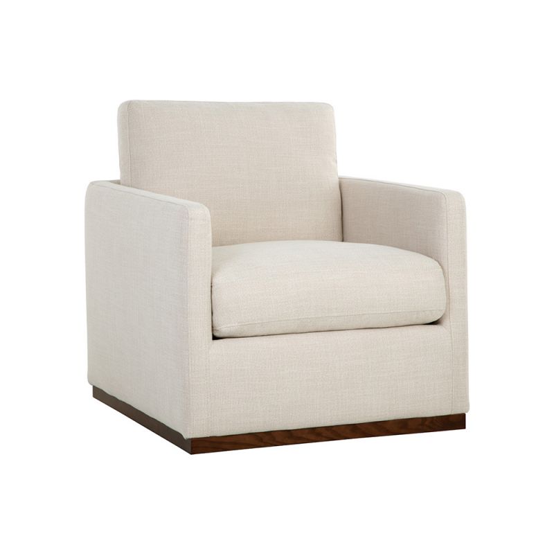Sunpan - 5West Portman Swivel Lounge Chair - Effie Linen - 107767