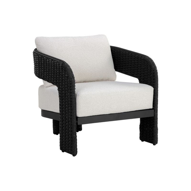 Sunpan - Pylos Lounge Chair - Black - Louis Cream - 111681