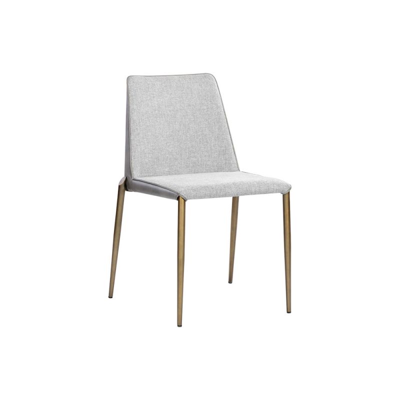 Sunpan - Renee Stackable Dining Chair - Belfast Heather Grey / Bravo Metal (Set Of 2) - 107880