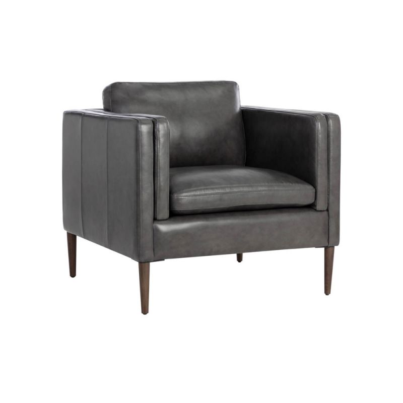 Sunpan - Richmond Armchair - Brentwood Charcoal Leather - 110575_SUN