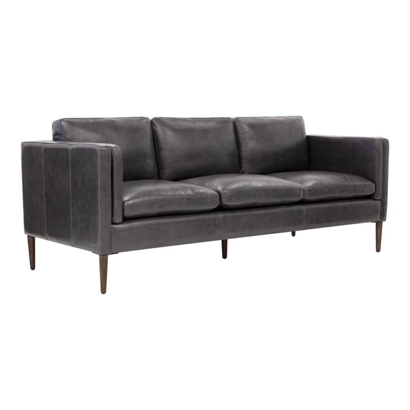 Sunpan - Westport Richmond Sofa - Brentwood Charcoal Leather - 110576