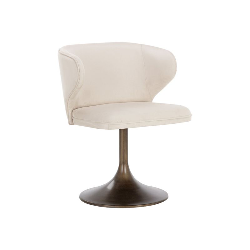 Sunpan - Ikon Simone Swivel Dining Chair - Casablanca Cloud - 108761