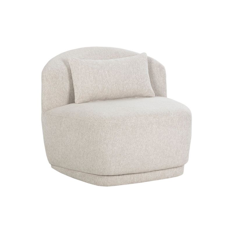 Sunpan - MIXT Soraya Swivel Armless Chair - Dove Cream - 107454