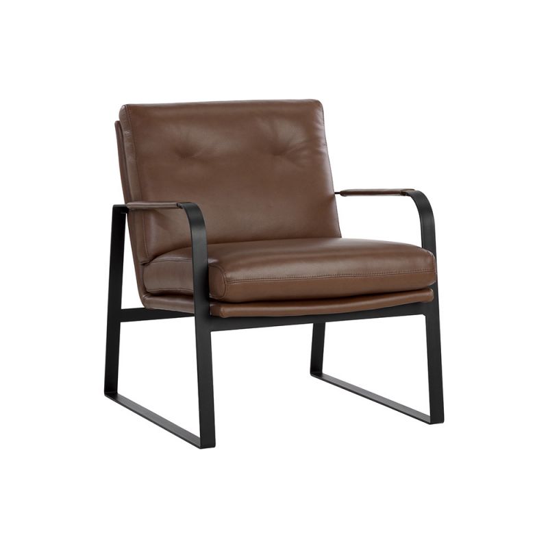 Sunpan - Sterling Lounge Chair - Missouri Mahogany Leather - 107698